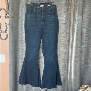 ARULA Blue Flare Wide Leg Jeans